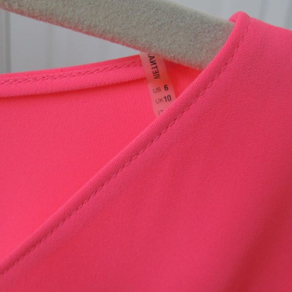 T Tahari Juna Hot Pink Asymmetrical Dress - Size 6 - Picture 4 of 4